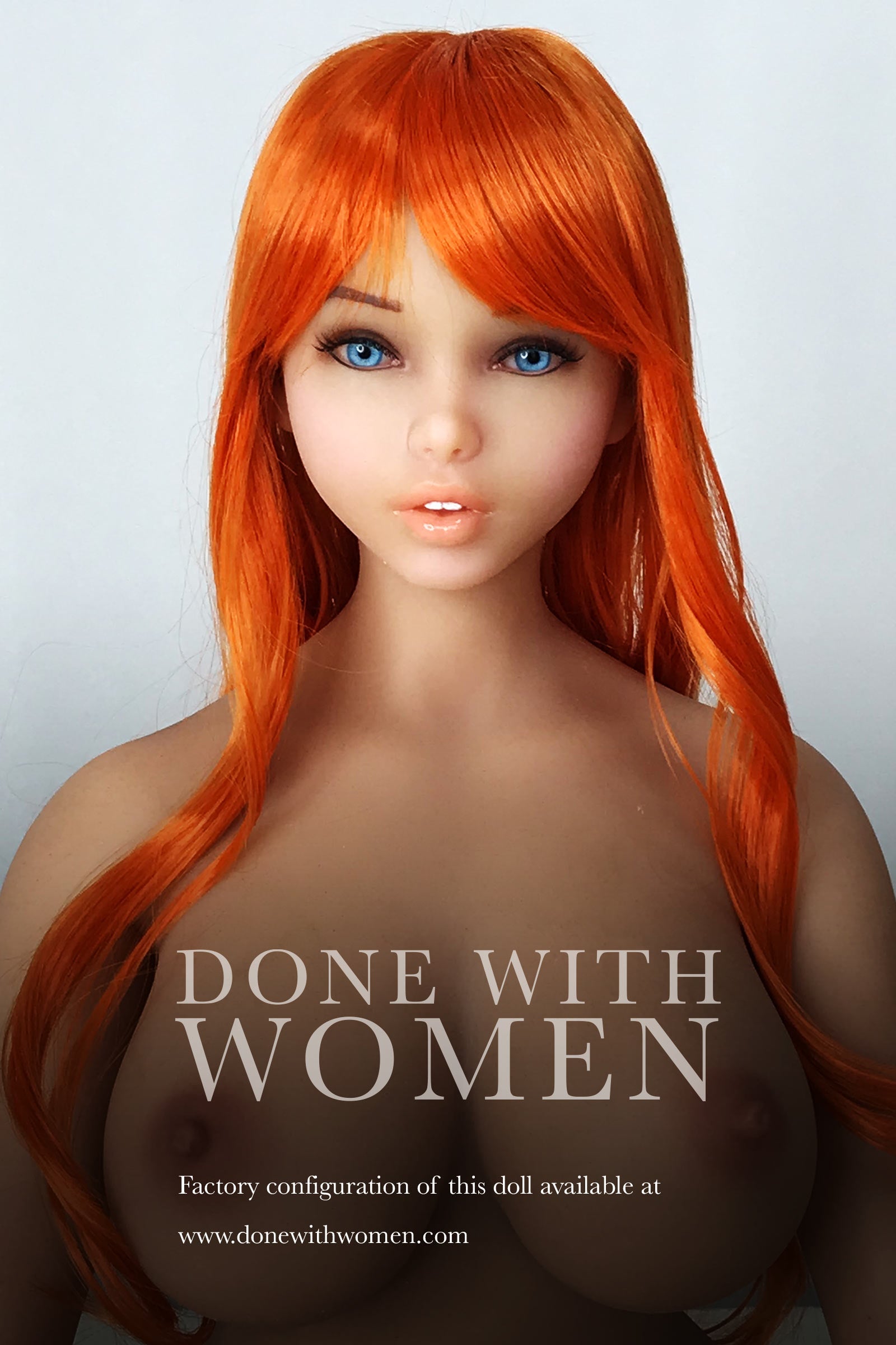 Piper Doll Ariel 100cm silicone mini sex doll tan skin tone with natural lips face close up